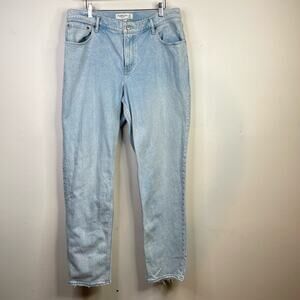 Abercrombie Fitch 90s Straight Low Rise Jeans light wash Curve love 14 32 long